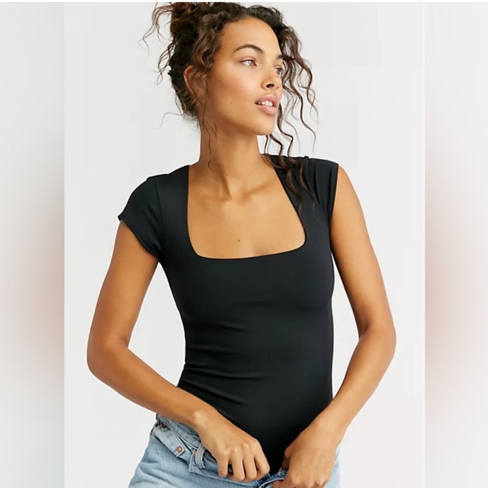 Free People Fair And Square Neck Bodysuit